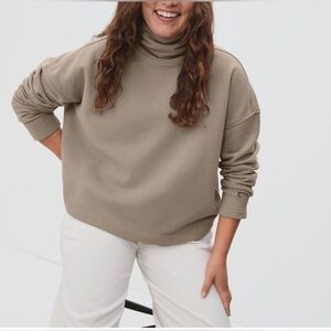 - Everlane Tan Mock Neck Sweatshirt